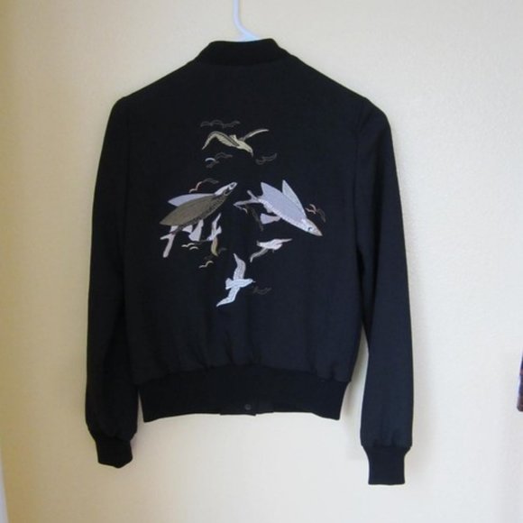 Aritzia Wilfred Embroidered Poussin Bomber Jacket - Picture 1 of 4